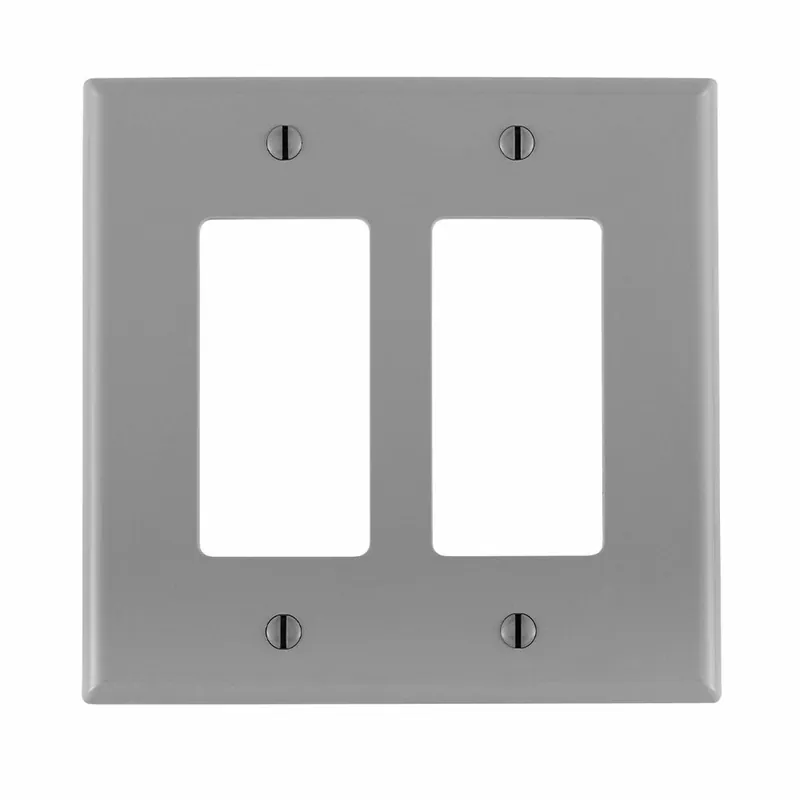 Leviton PJ262-GY 2-Gang Decora/GFCI Device Wallplate Midway Size