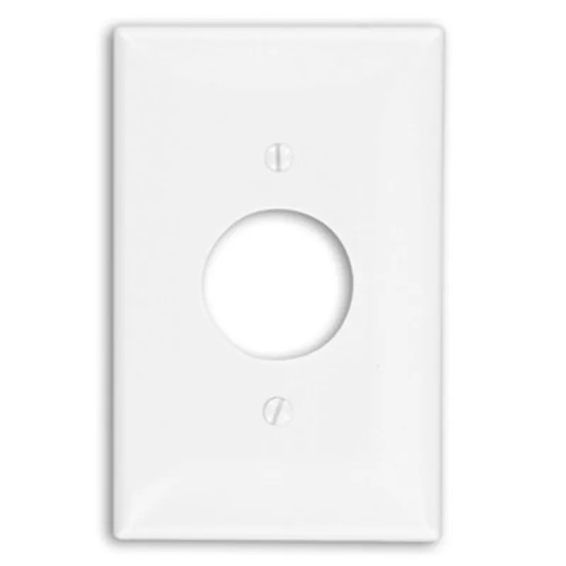 Leviton PJ7-W 1-Gang Single 1.406 inches Hole Receptacle Wallplate, Midway Size