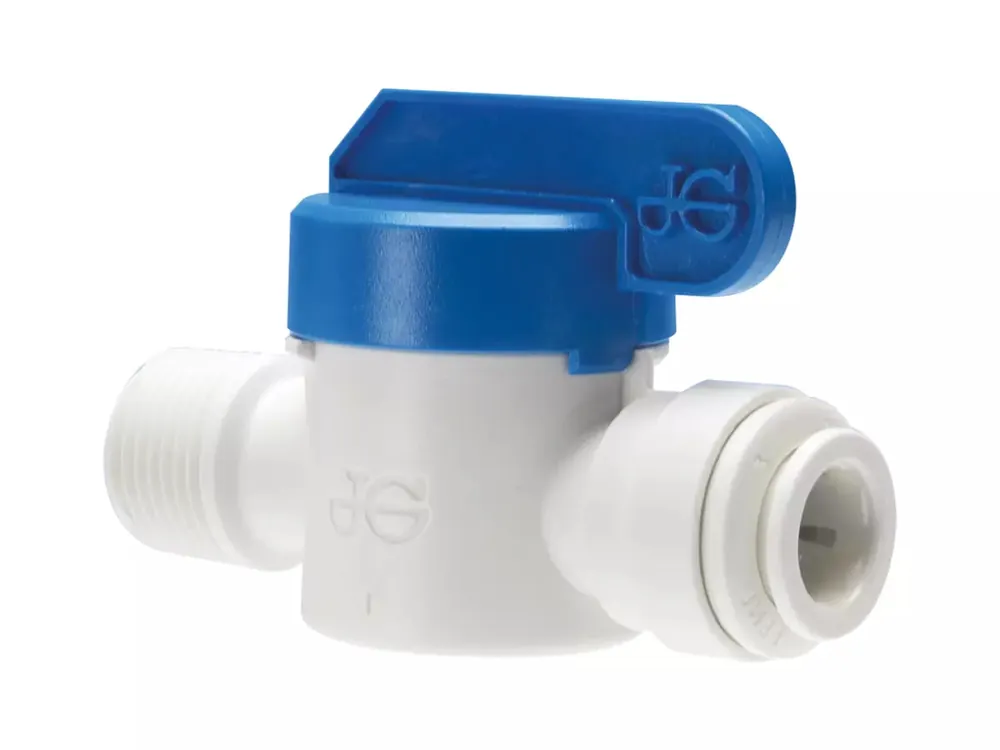 Rwc PPSV011223W John Guest Male Shut-Off Valve 3/8 inches Tube OD x 3/8 inches NPTF