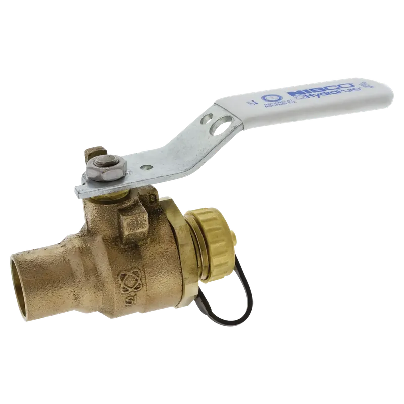 Nibco NJB838X8 Two-Piece Bronze Ball Valve Lead-Free, Full Port, Stainless Steel Trim, Solder, Hose Connection