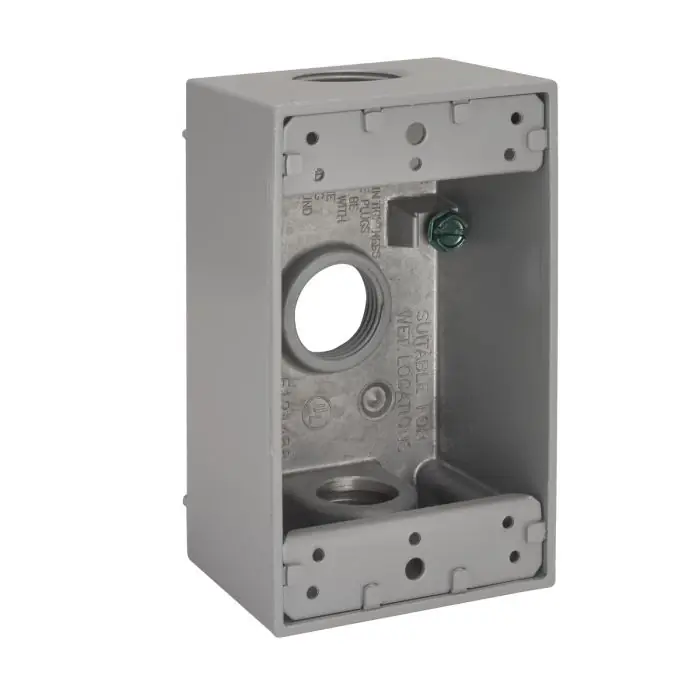 Hubbell 5324-0 Single-Gang Weatherproof Box Three 3/4 in. Threaded Outlets