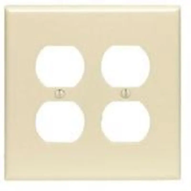 Leviton PJ82-T 2-Gang, 2-Duplex, Midway Nylon Wallplate, Midway Size
