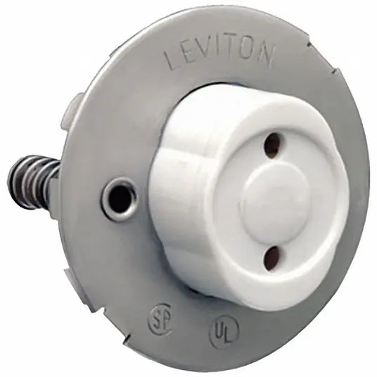 Leviton 13518 Medium Base, Bi-Pin, Standard Fluorescent Lampholder