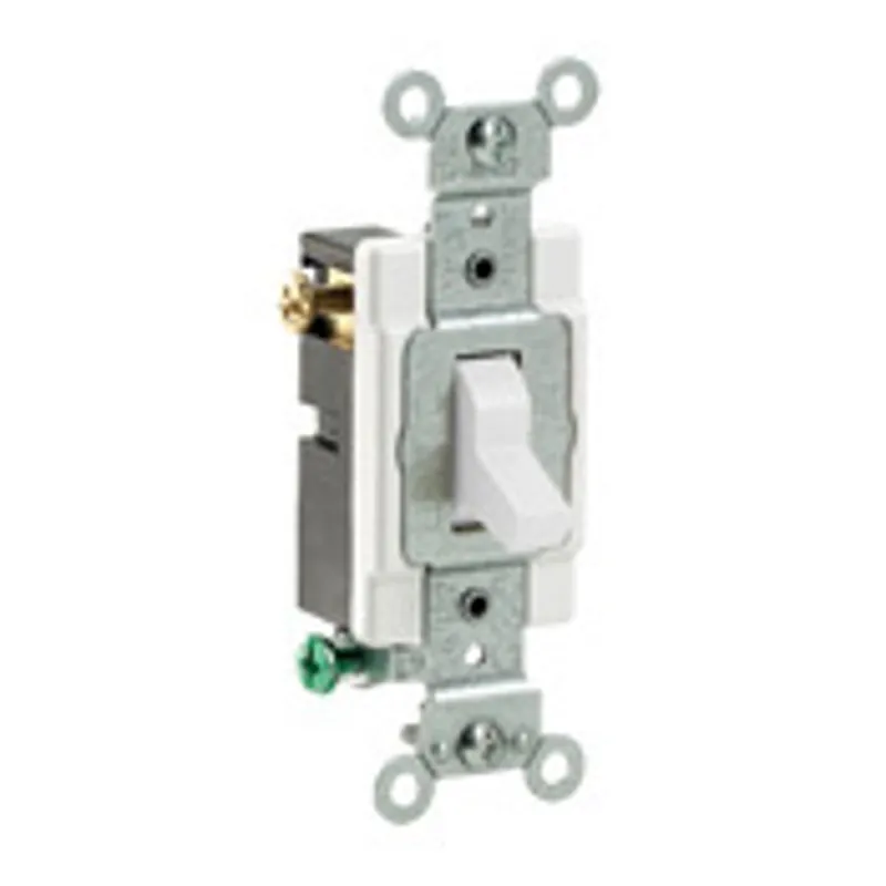Leviton CS315-2W 3-way Toggle Switch, 120/277 VAC, 15 A, 1/2 hp/2 hp