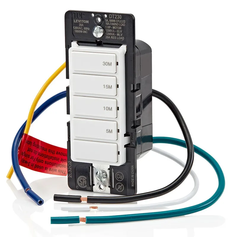 Leviton DT230-1LW Decora In-Wall Timer 20A 5/10/15/30 Minute