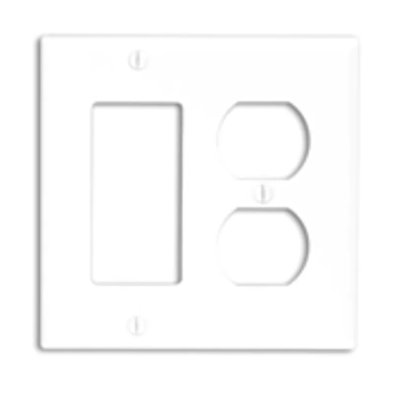 Leviton 80746-I Combination Wallplate 2-Gang 1-Duplex 1-Decora/GFCI
