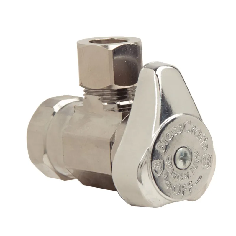 Brasscraft G2R15XC 1/4-Turn Water Stop, Angle Valve, 3/8 inch FIP x 3/8 inch OD Compression
