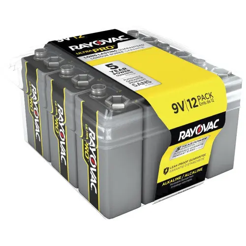 Rayovac AL9V-12F Battery, 9V, 12/PK
