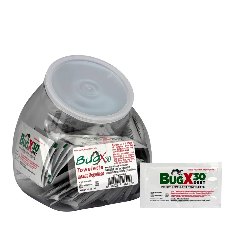 First Aid Only 18-760 BugX30 Fish Bowl Insect Repellent Wipes 50/bowl