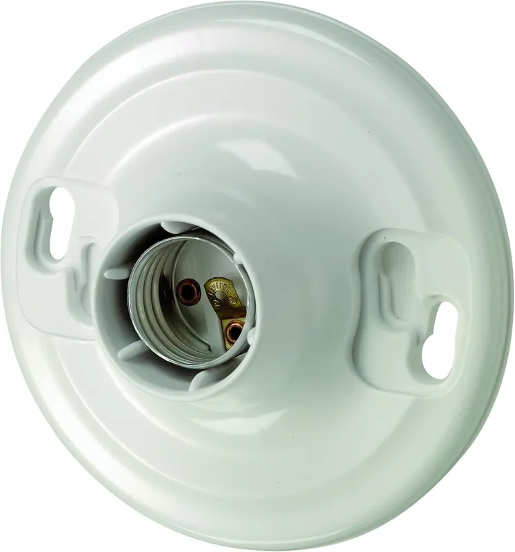 Leviton 8829-CW4 One-Piece Urea Outlet Box Mount Incandescent Lampholder