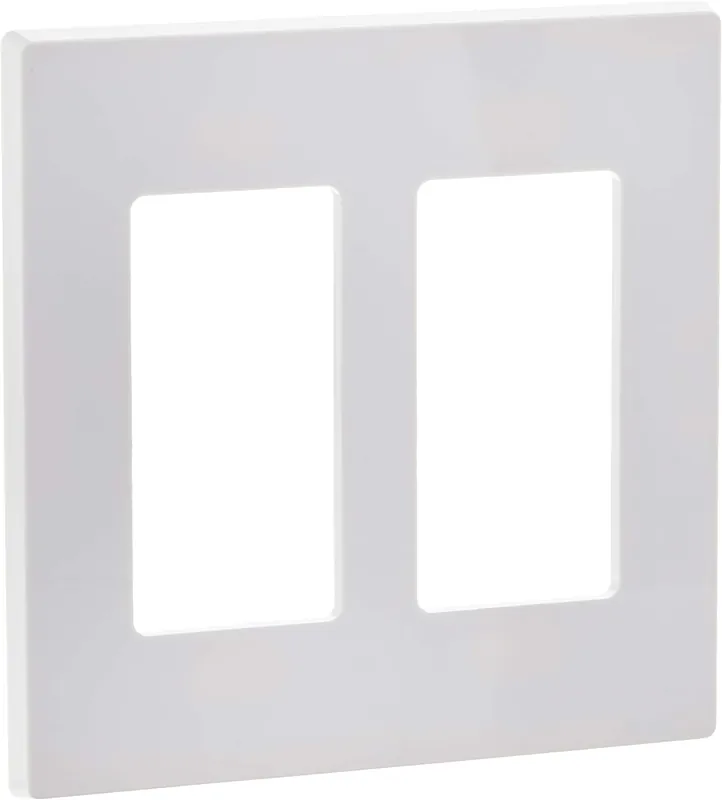 Leviton 80309-SW 2-Gang Decora Plus Screwless Wall Plate