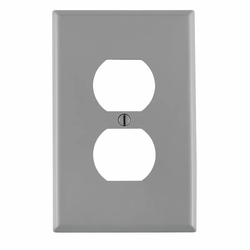 Leviton PJ8-GY 1-Gang Duplex Receptacle Wallplate, Midway Size