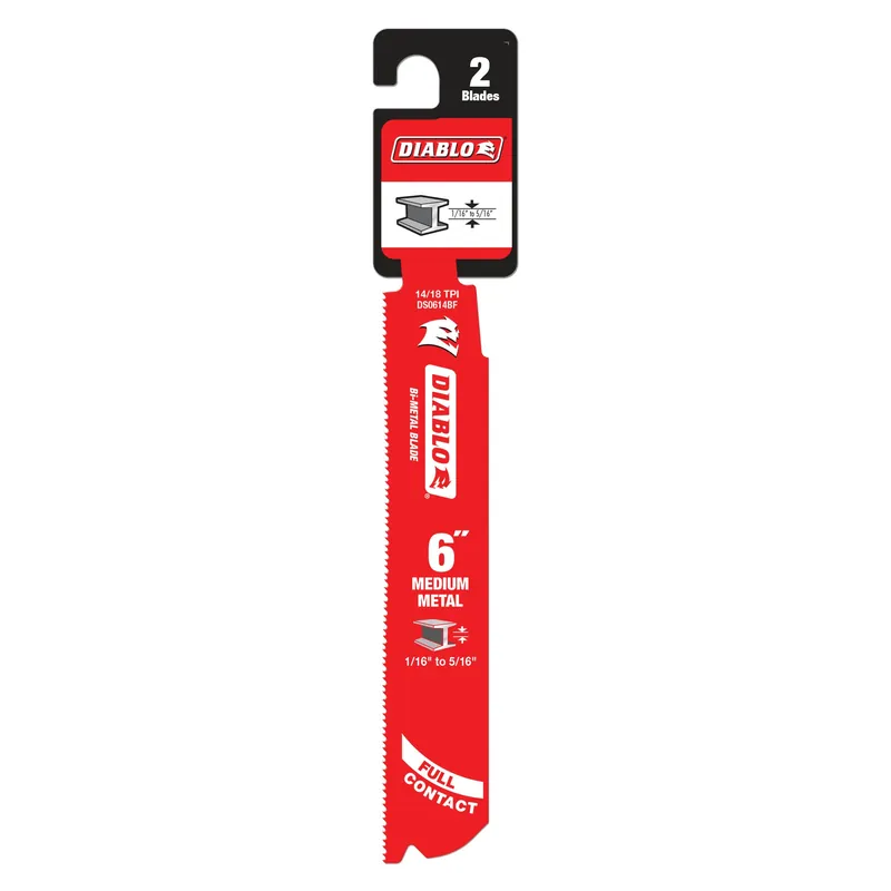 Diablo ds0614bf2 Bi-metal Recip Blade 6in 14/18 Tpi 2-pack