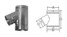 Selkirk 104133 Rv Series Fixed Wye 4x4x3 Type B Gas Vent