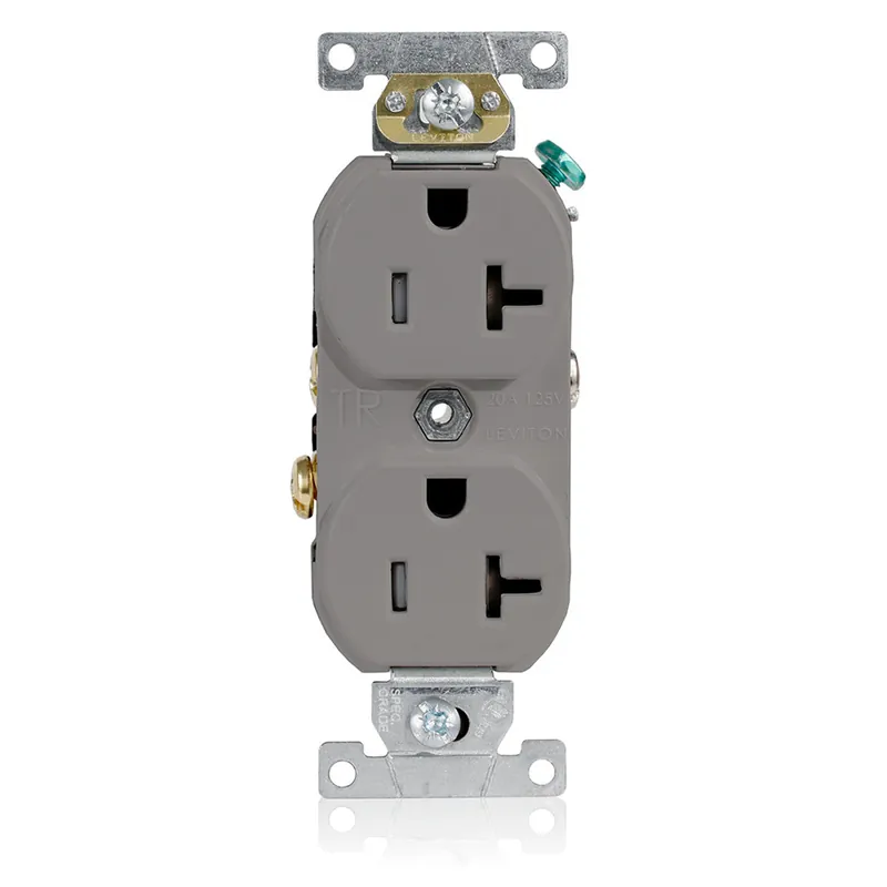 Leviton TCR20-GY Commercial Spec Grade Tamper Resistant Duplex Receptacle 20-Amp 125-volt