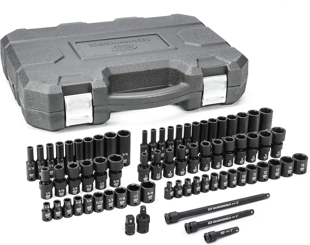 Gearwrench 84903 71 Pc. 1/4 inches Drive 6 Pt. Universal Impact Socket Set SAE/Metric