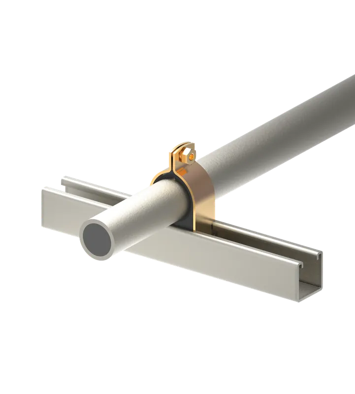 Custom Strut codsc087-yz Cushioned Tube Strut Clamp