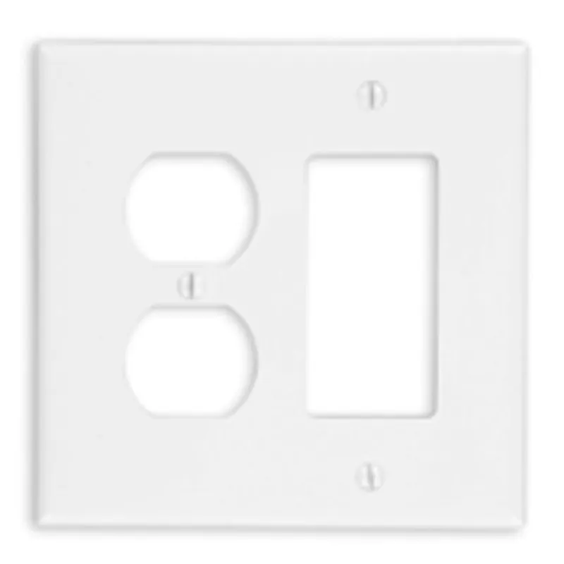 Leviton PJ826-W combination wall plate 2 gang midway size