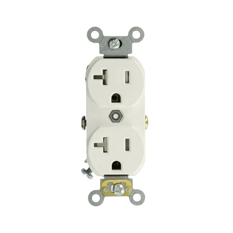 Leviton TCR20-W Side Wired Commercial Spec Grade Tamper Resistant Duplex Receptacle 20-Amp 125-volt