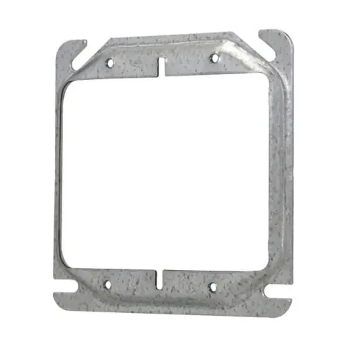 Crouse Hinds TP496 mud ring steel 2-gang raised 4-inch x 4-inch x 1/4-inch