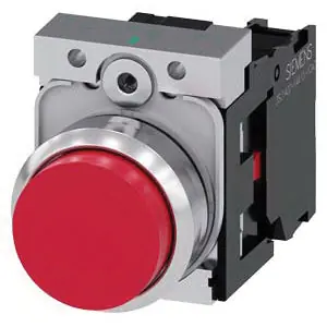 Siemens 3SU11500BB201CA0 Pushbutton Momentary Red Raised 3Su1 Series