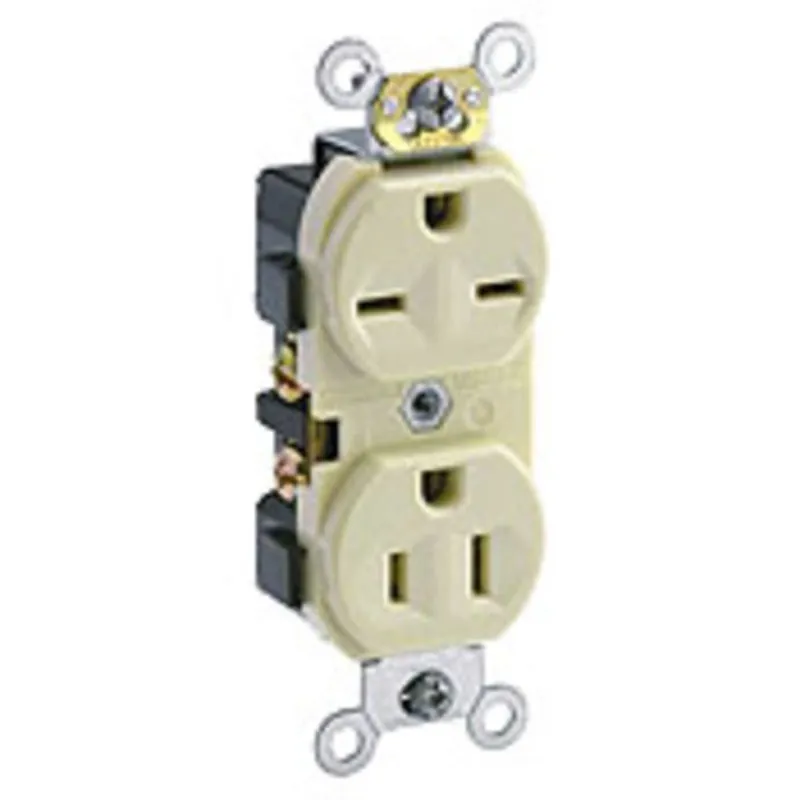 Leviton 5031-I Duplex Receptacle/Outlet, Commercial Grade, Dual Voltage, Self-Grounding