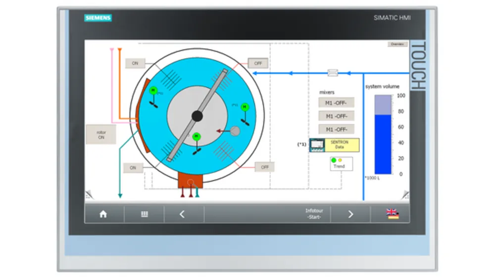 Siemens 6AV66461AC220AX0 Simatic ITC1900 Industrial Thin Client 24 VDC 19 in TFT Widescreen Touch Display
