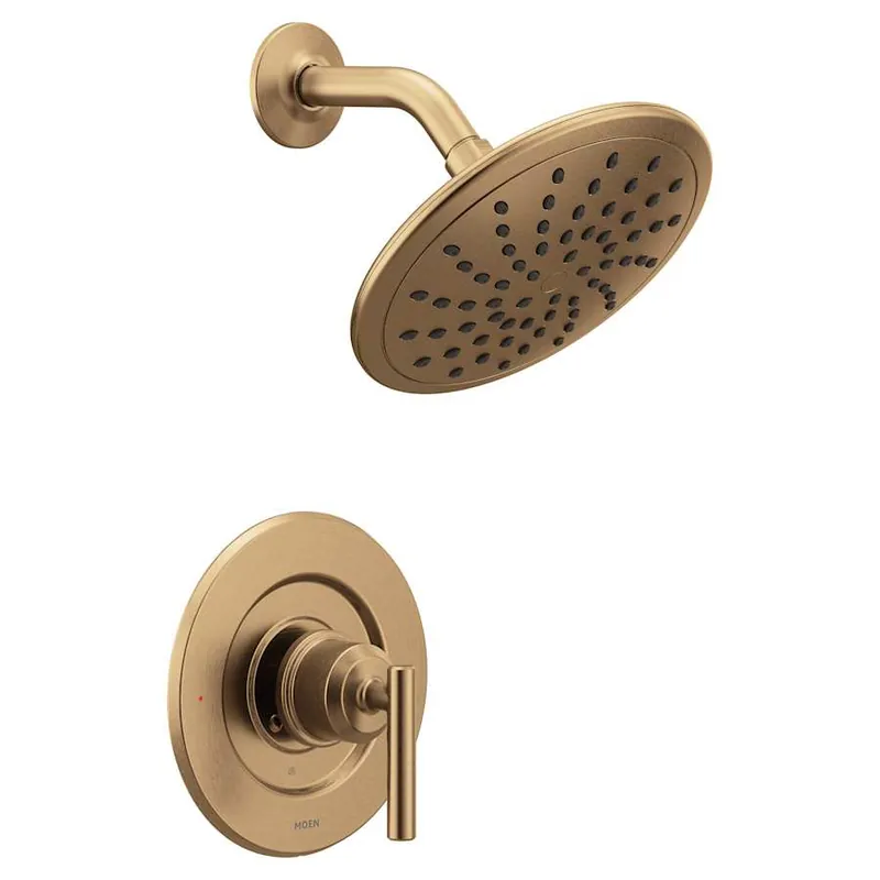 Moen T3002EPBZG Gibson Shower Only Trim Package with 1.75 GPM Single Function Shower Head