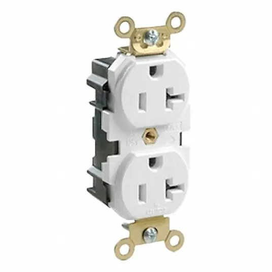 Leviton M5362-W Lev-Lok 20 Amp Duplex Receptacle/Outlet