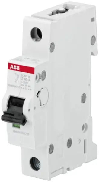 Abb st201m-k3 Circuit Breaker, Miniature, Din Rail Mount, K Curve, 1 Pole, 3A