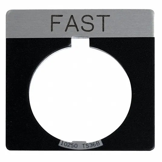 Eaton 10250TS75 Pushbutton Legend Plate Standard, Square