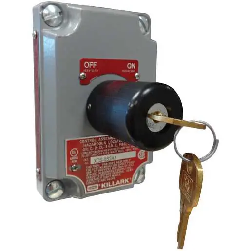 Killark XCS-0K2A1 XCS Series AL Maintained Contact 2-Pos Keyed Selector Switch