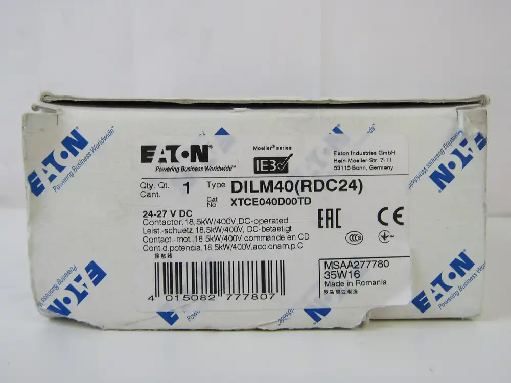 Eaton XTCE040D00TD Contactor 3P FVNR 40A