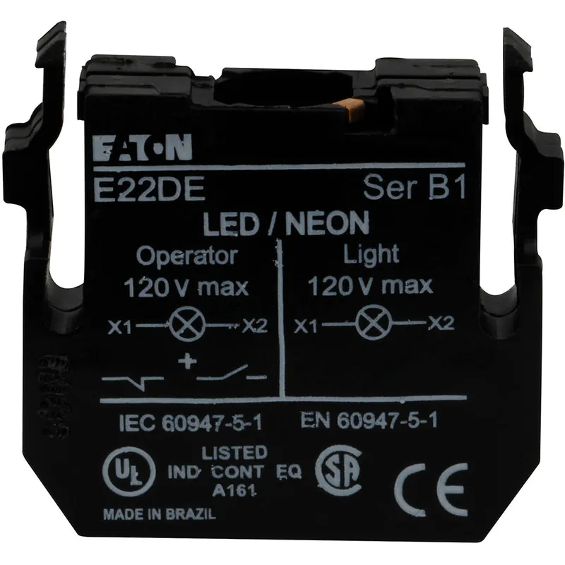 Eaton E22DL24Y Pushbutton, Light Unit for Illuminated Device, LED, Full Voltage