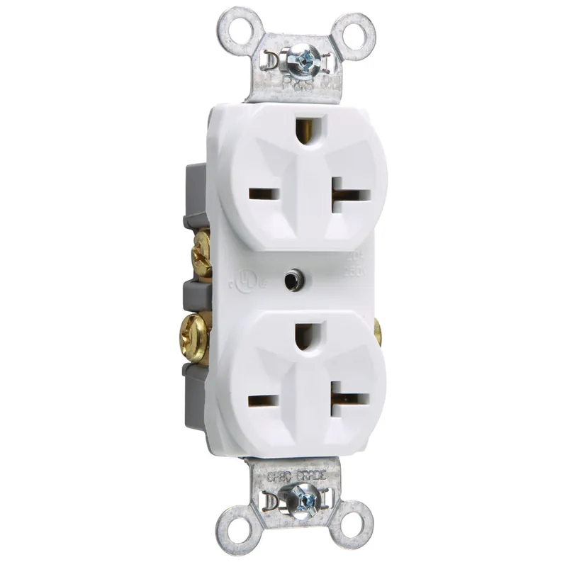 Pass & Seymour 5850-W Commercial Spec-Grade Single Receptacle 20A 250V