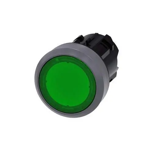 Siemens 3SU10310AB400AA0 Illuminated Pushbutton Momentary Green Flush 3SU1 Series