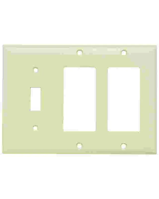 Pass & Seymour SP1262-LA Combination Openings, 1 Toggle Switch and 2 Decorator, Three Gang