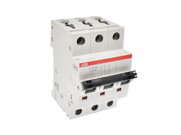 Abb St203M-K30 Circuit Breaker, Miniature, Din Rail Mount, K Curve, 3 Pole, 30A