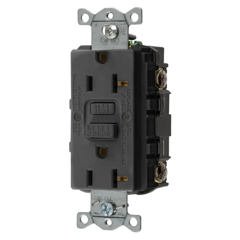 Hubbell GFRST20BK Commercial Self-Test Ground Fault Receptacle 20 Amp