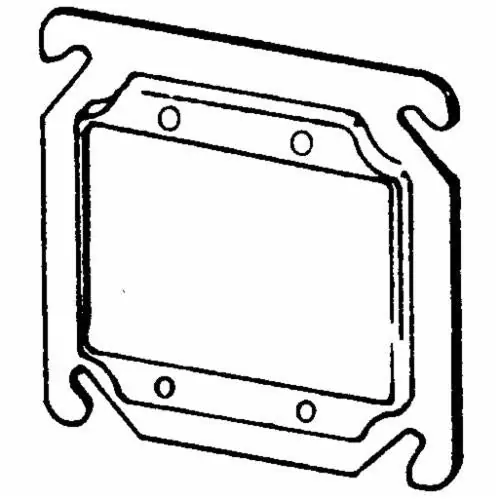 Appleton 8470B 4 inches Square Cover, 2-Device, Mud Ring, 1/4 inches Raised, Drawn, Metallic