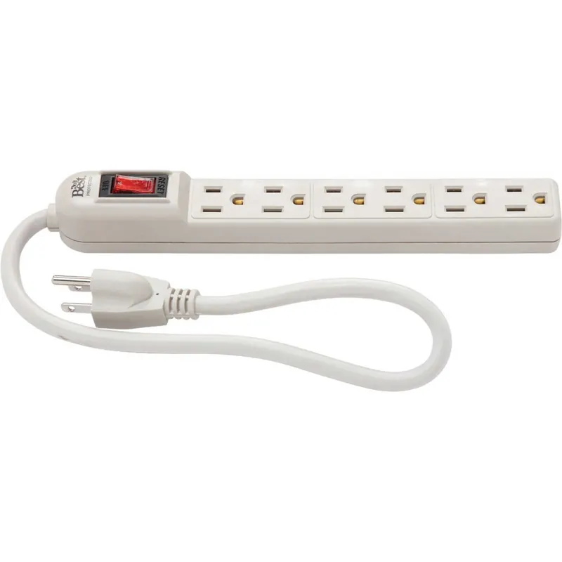 Do It Best 543241 6-Outlet 150J Surge Protector Strip with 1-1/2 Ft. Cord