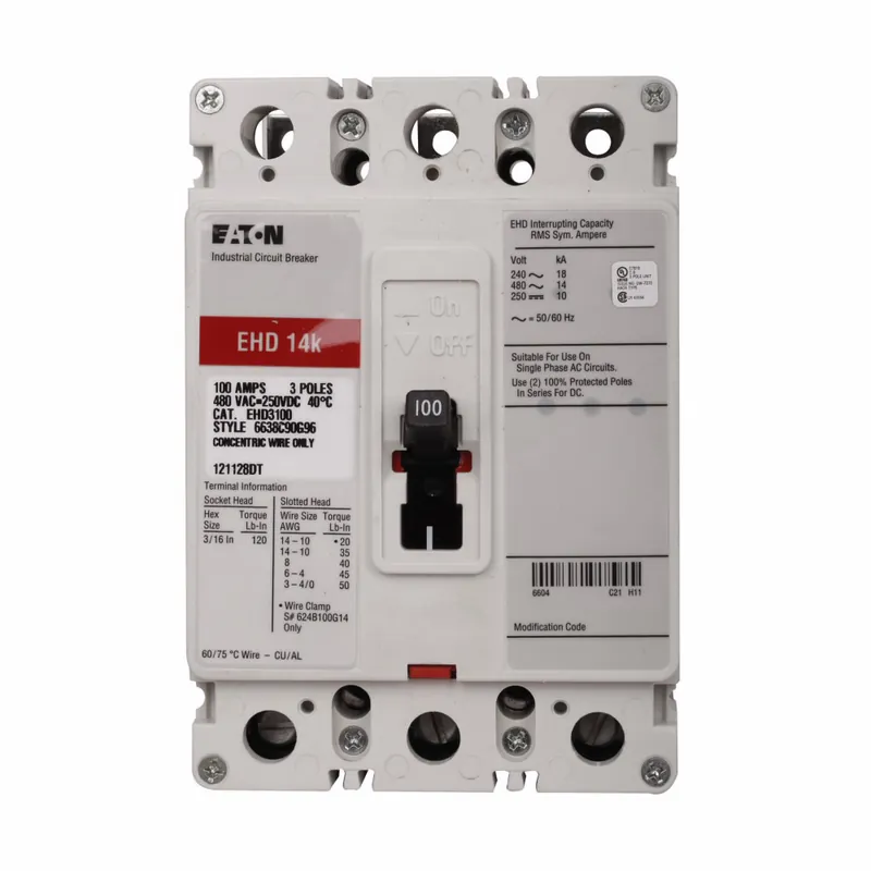 Eaton EHD3025L Electrical 25 Amp 3-Pole Type EHD Breaker