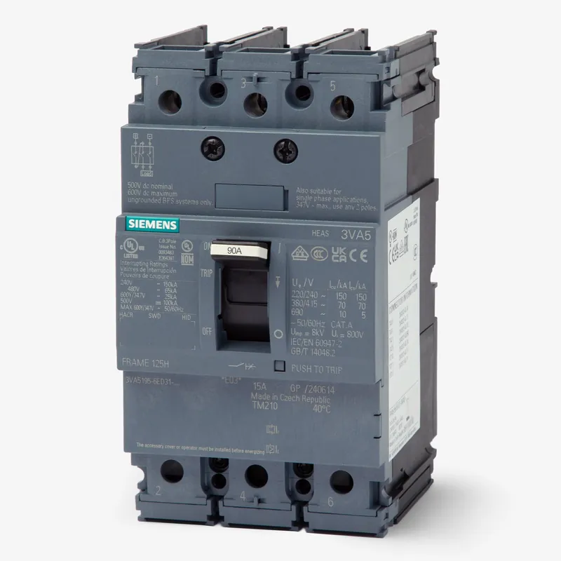 Siemens 3VA5190-5ED31-0AA0 90A 3 Pole Molded Case Circuit Breaker REPLACEMENT ED43B090