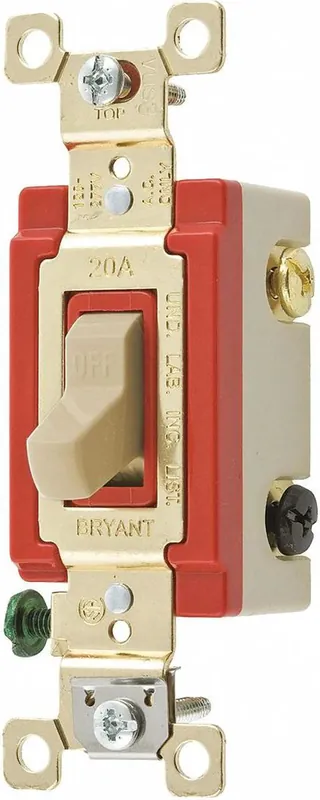 Bryant 4903GLI Illuminated Industrial Grade Toggle Switch, 20A 120/277V AC