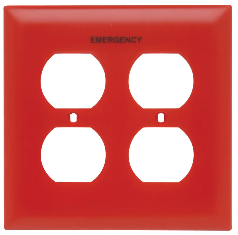 Pass & Seymour TP82-ERED TradeMaster 2-gang nylon wall plate
