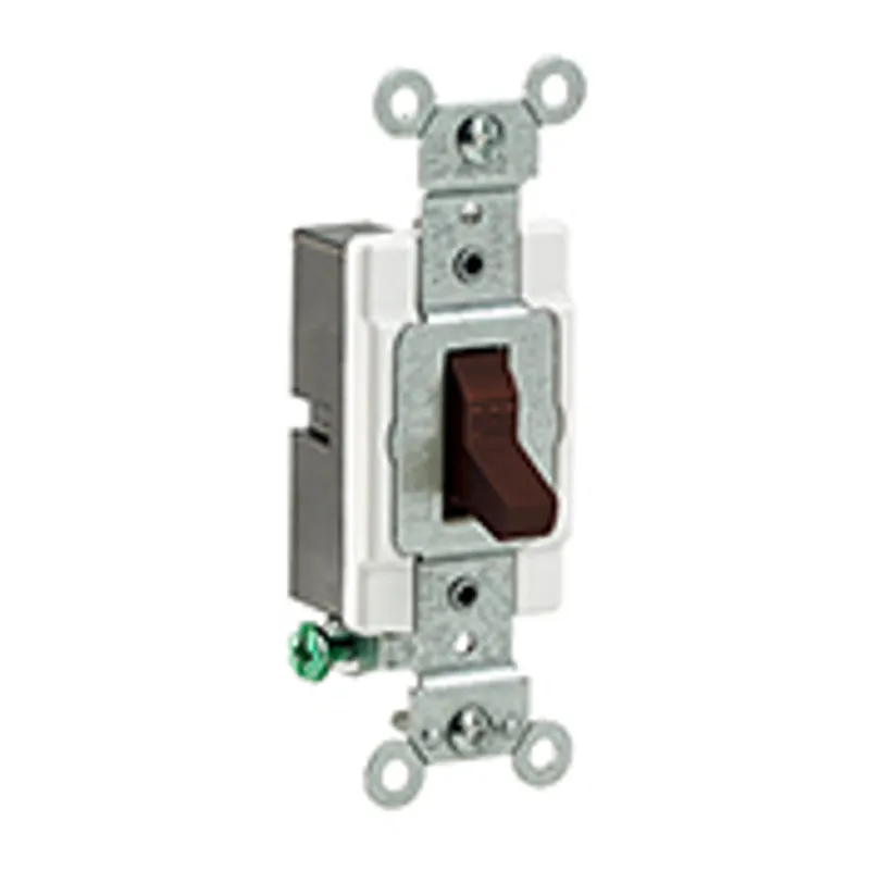 Leviton CS120-2 20-Amp, 120/277-Volt, Toggle Single-Pole AC Quiet Switch, Commercial Grade, Grounding