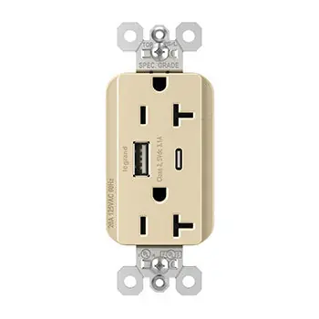 Pass & Seymour pttr20acusbi plugtail usb outlet, type a/c, 20a
