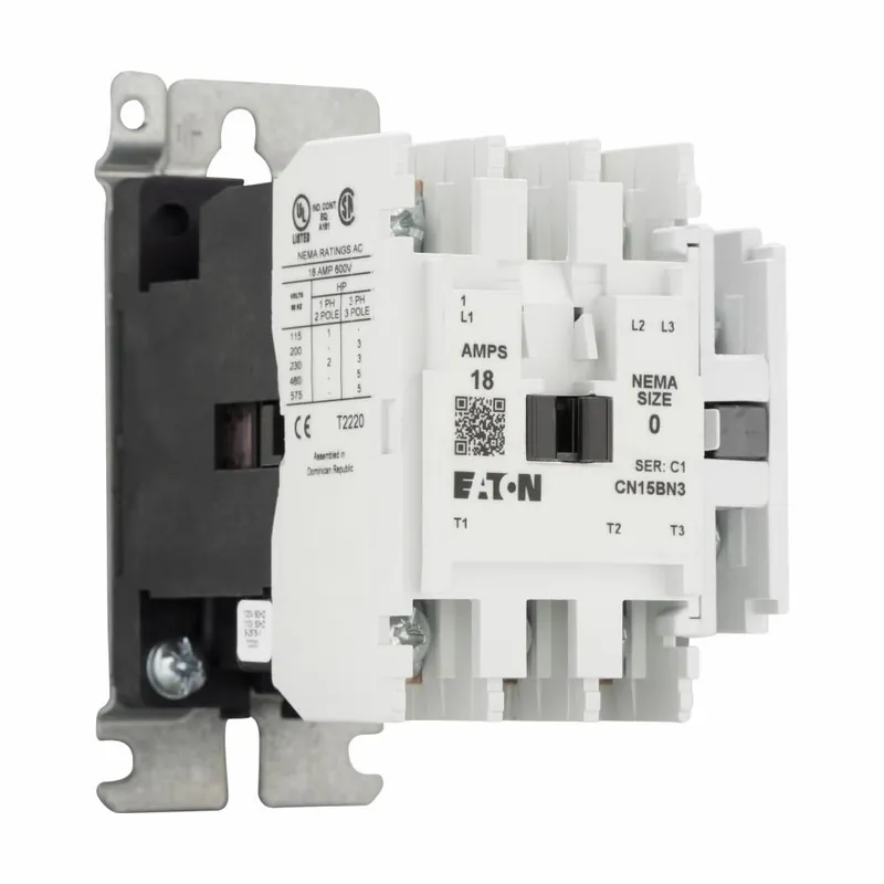 Eaton CN15BN2AB Contactor, NEMA OPEN 2P CONT SIZE 0 120V Coil