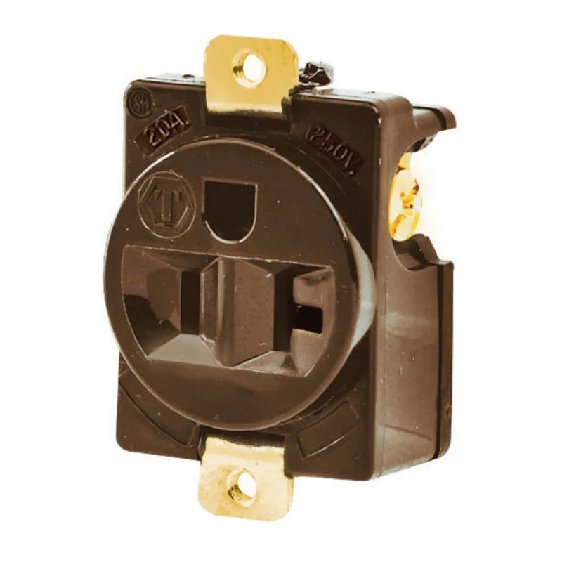 Bryant 5384 Tech-Spec Duplex Heavy Duty Panel Mount Receptacle 125 VAC, 20 A