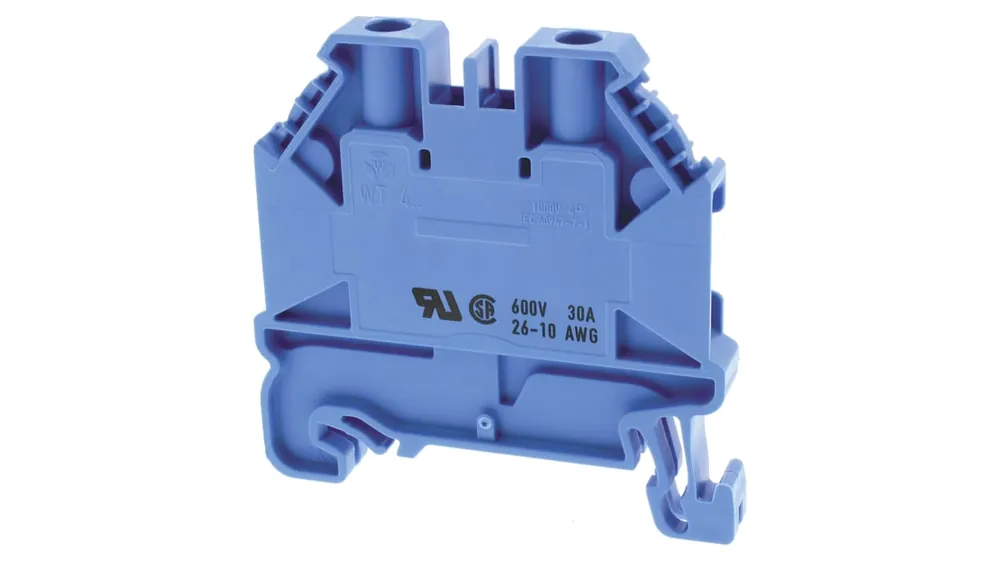 Wieland Electric 58.504.0055.6 WT 4 Series Feed Through Terminal Block 10AWG, 26 AWG, 1-Level, Screw, ATEX